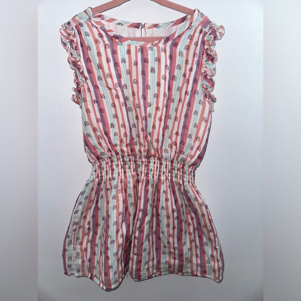 LIKE NEW Little Girl Hatley Pastel Rainbow Dress, Size 5, Back to School Outfit